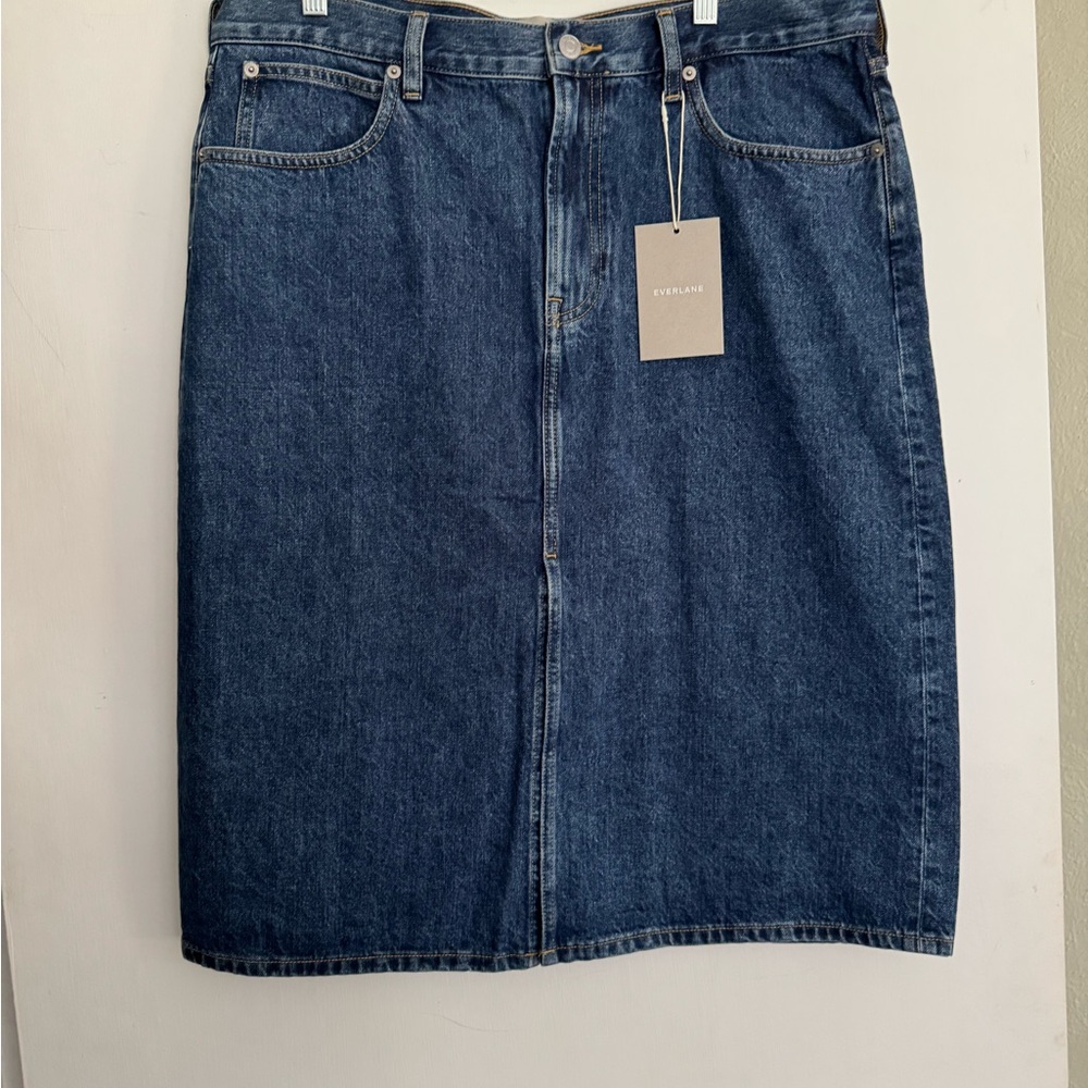 Everlane Classic Blue Denim Pencil Skirt